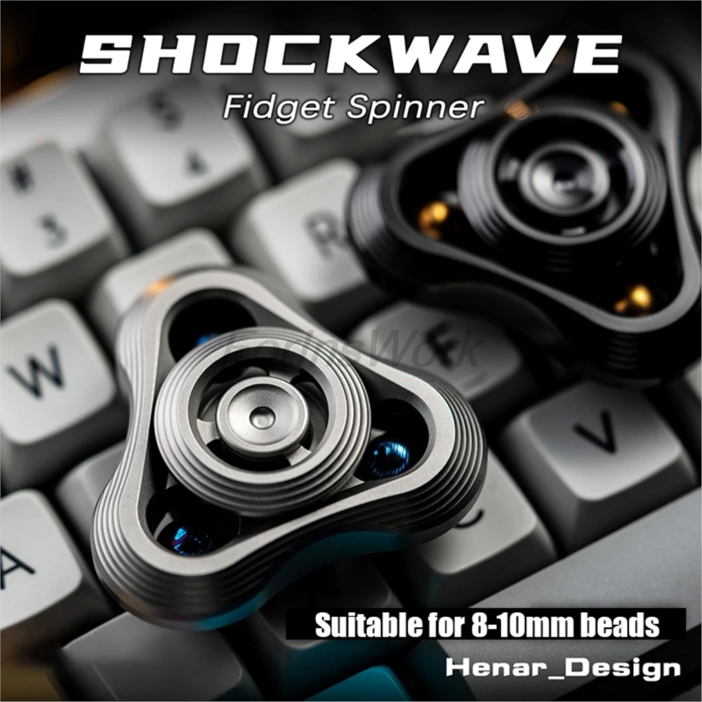 WANWU EDC Shockwave-Spinner de Metal para niños, juguete de escritorio, cuentas para manualidades