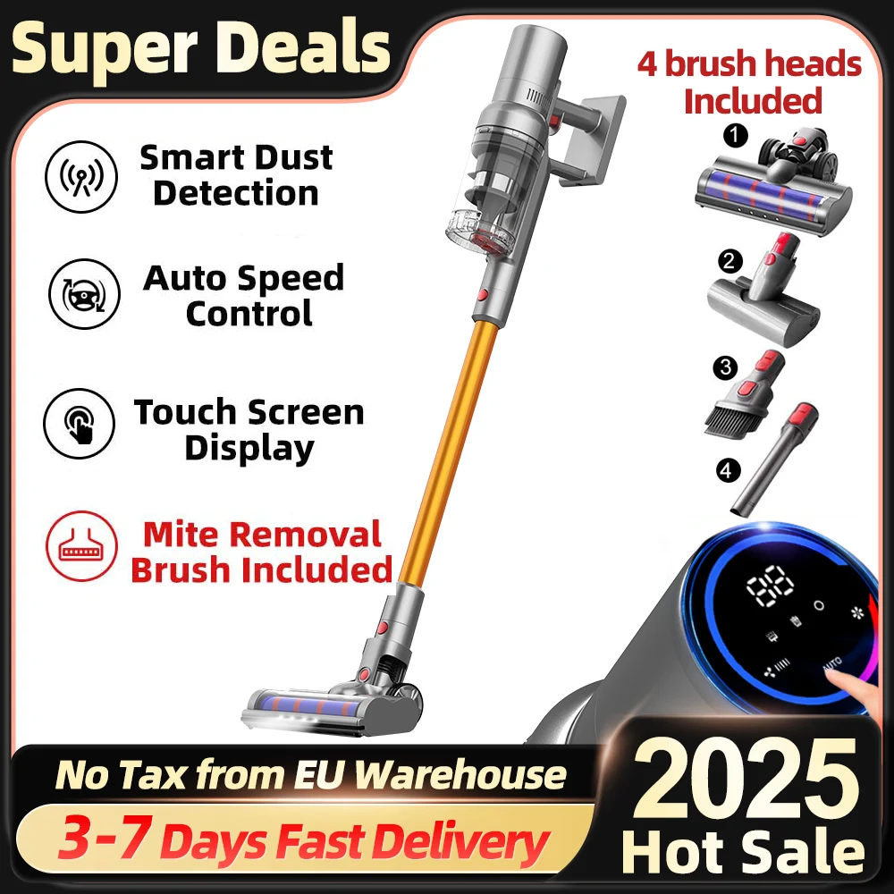 ABIR VC205 aspirapolvere portatile senza fili, 27000PA, rimozione intelligente della polvere, grande