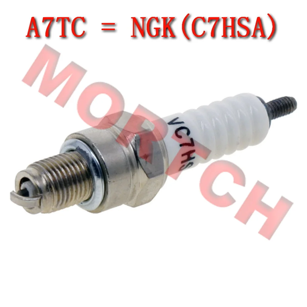 GY6 50cc A7TC หัวเทียน150cc 125cc 50-4022สำหรับ GY6 50cc สกู๊ตเตอร์เครื่องยนต์139QMB ของจีน