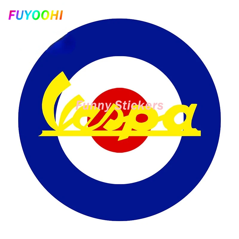 FUYOOHI Play Stickers  Personality Creative Car Sticker for Vespa Logo+ Bandera Italia Moto Flag Decoration Waterproof Decal