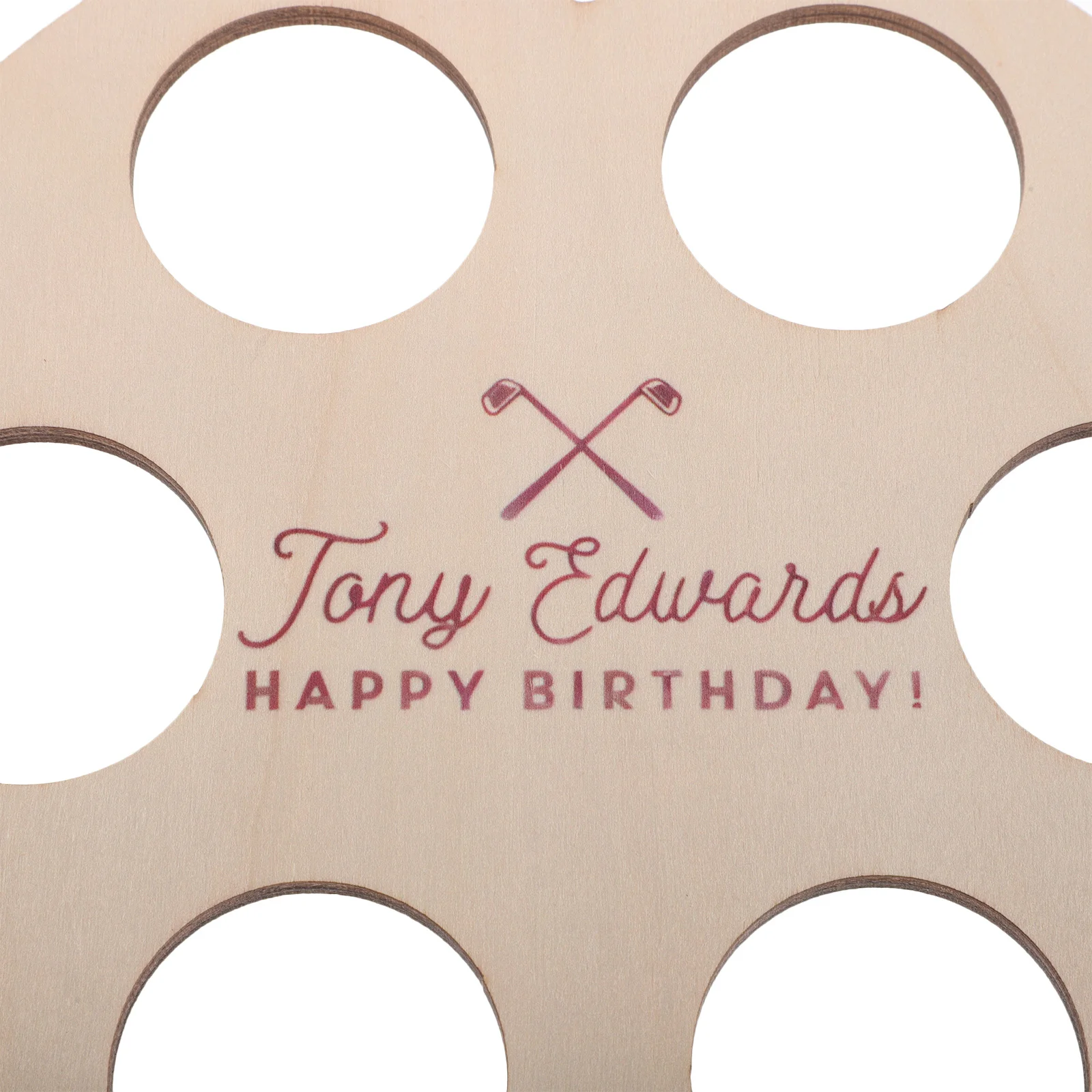 6 حفرة كرة جولف رف شاشة منظم خشبي مستدير مكتب منضدية ديكور تخزين كرة جولف عرض جامع هدية