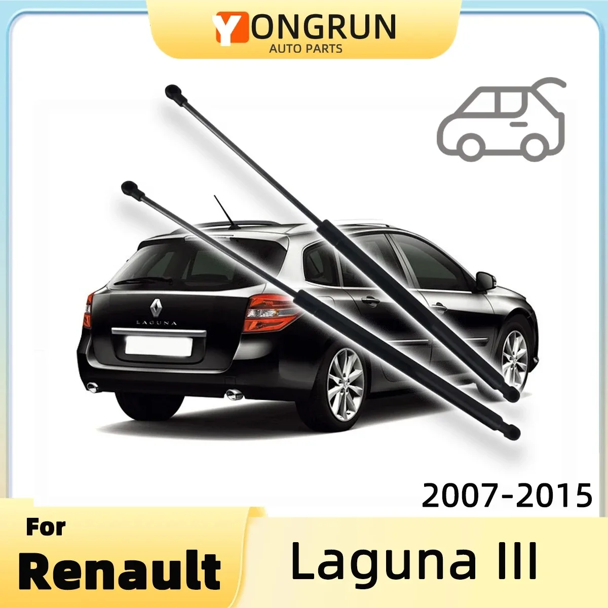 

For Renault Laguna III 2007-2015 Rear Trunk Gas Spring Shock Lift Strut Pair Struts Support Bar Pressure Rod 844300001R