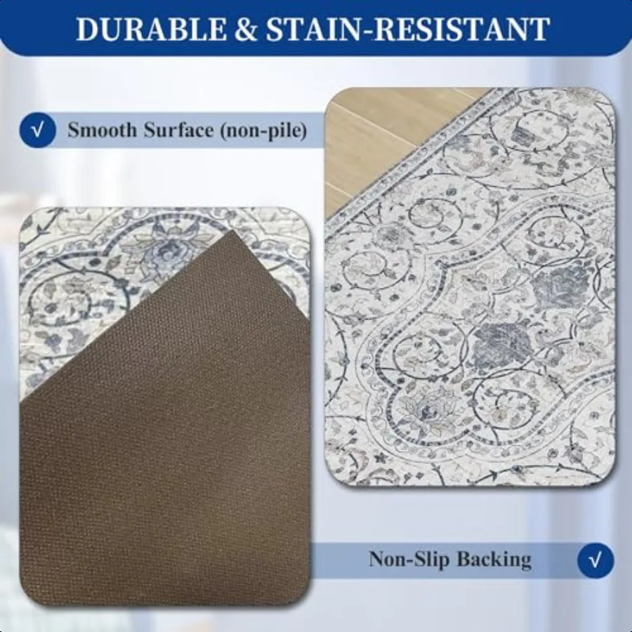 Tapete para casa 5' x 7' à prova d'água, tapete para sala de estar, área de vinil, para quarto, resistente ao deslizamento, protetor de piso duro m