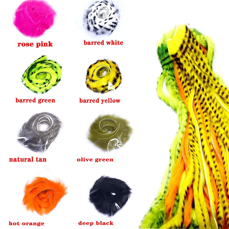 3strips/pack micro rabbit zonker 3mm vertical cut rabbit fur narrow zonker pelt trout fishing streamer lure fly tying materials