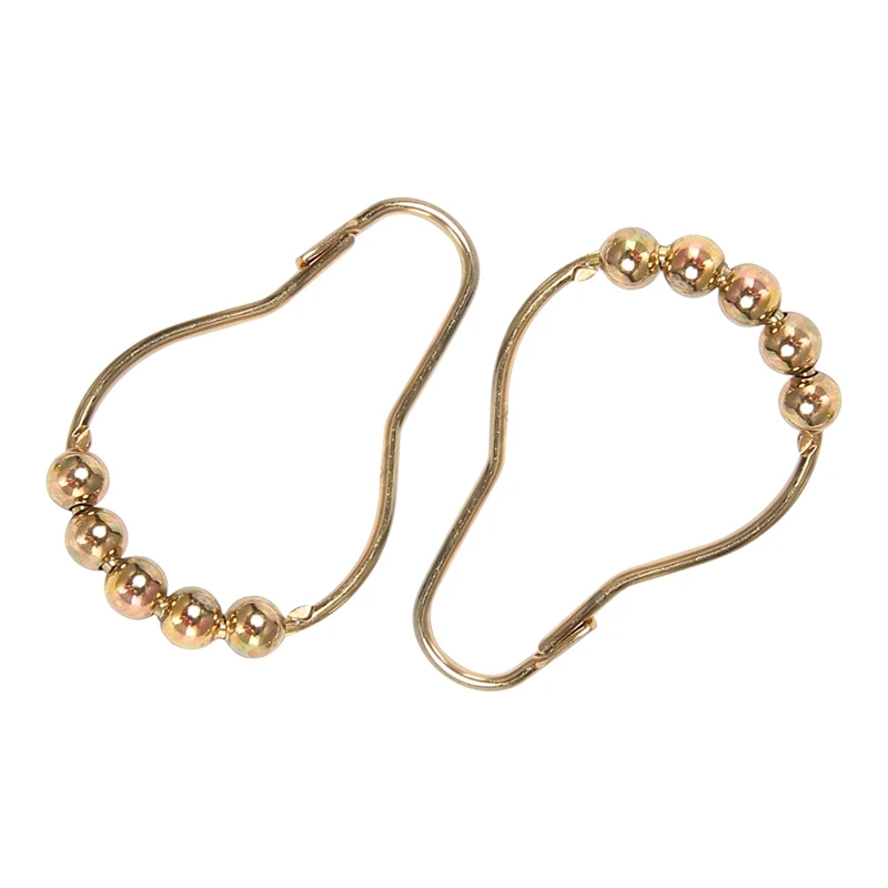Hot Selling-Easy Install Rustproof Shower Curtain Hooks Frictionless Stainless Steel - Easy Glide Shower Rings Gold Set Of 36 Ho