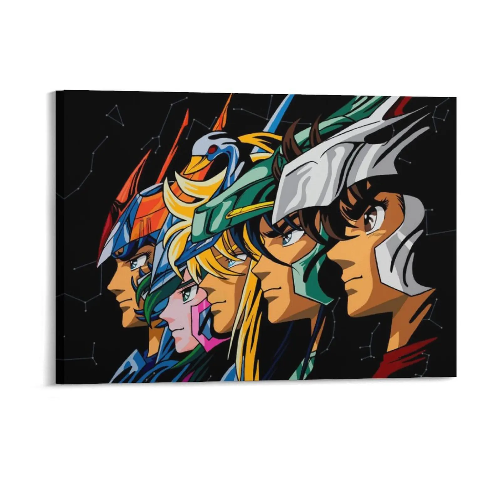 Seiya Knights Ofthe Zodiac Canvas Painting Wall Mural Club Bar Custom Plaques Framed Wall Paintings