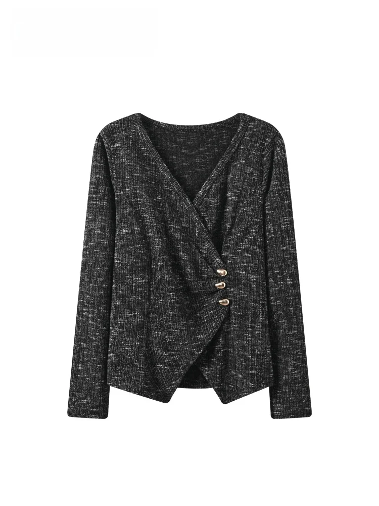 

CaraCLUB Trendy plus Size Women's Knitwear Asymmetric Long Sleeve Casual Top for Winter Elegant Style Polyester Fiber