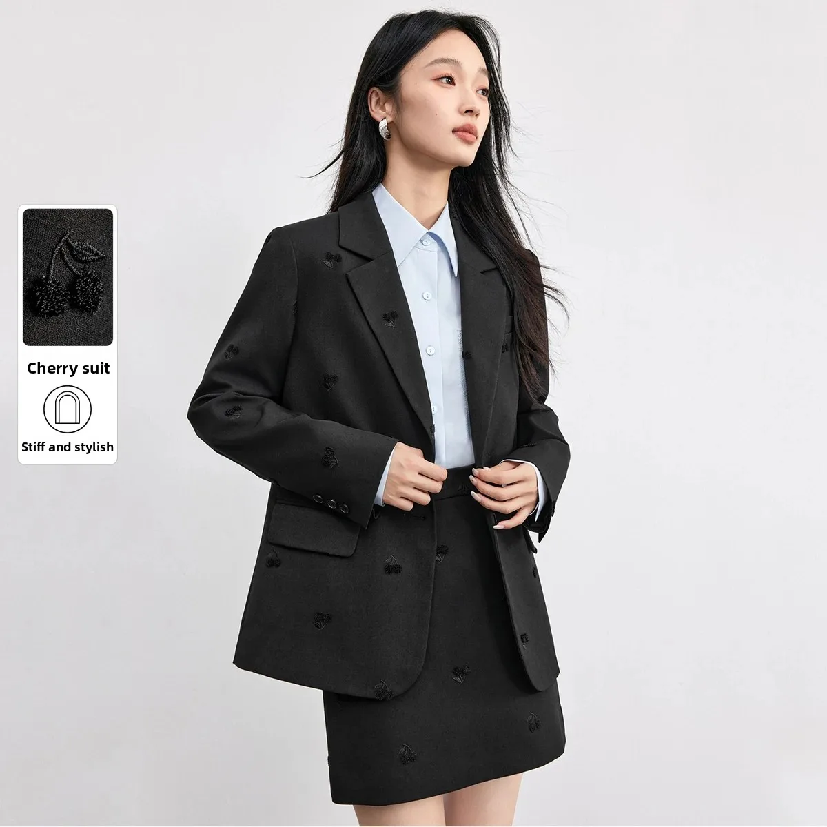 

SENTUBILA повседневный пиджак женский осенний трехмерный пиджак с вышивкой высококачественный темпераментный пригородный пиджак 153XC2510