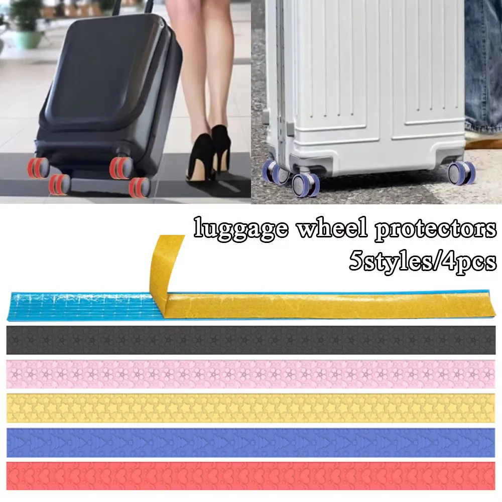 4PCS Luggage Wheel Protective Sleeve Durable Silicone Luggage Wheels Cover Thicken Texture Silicone Wheels Protector For Luggage