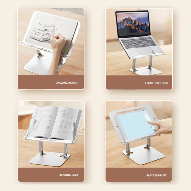 Imagem -03 - Multi-function Desktop Reading Rack Liga de Alumínio Laptop Riser Holder Estante Estudante Tablet Suporte Notebook