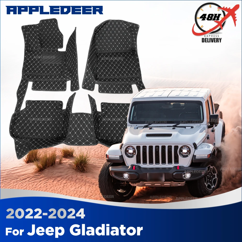 

Автомобильные коврики для Jeep Gladiator 2022-2024 2023, индивидуальные автомобильные коврики-подушки, покрытие для пола, аксессуары для интерьера