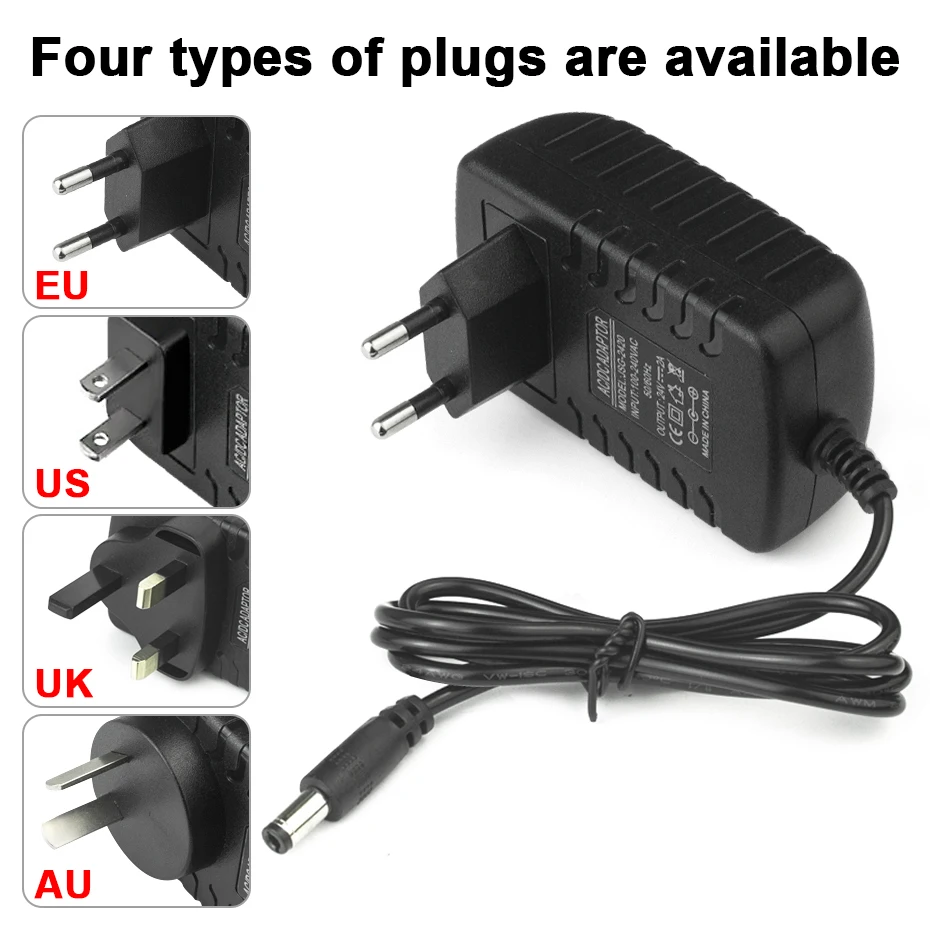 DC 12V 24V Converter Power Adapter 5.5*2.5-2.1mm 1A 2A 3A 5A 6A 8A 10A Power Supply EU US UK AU Plug For LED Strip Light