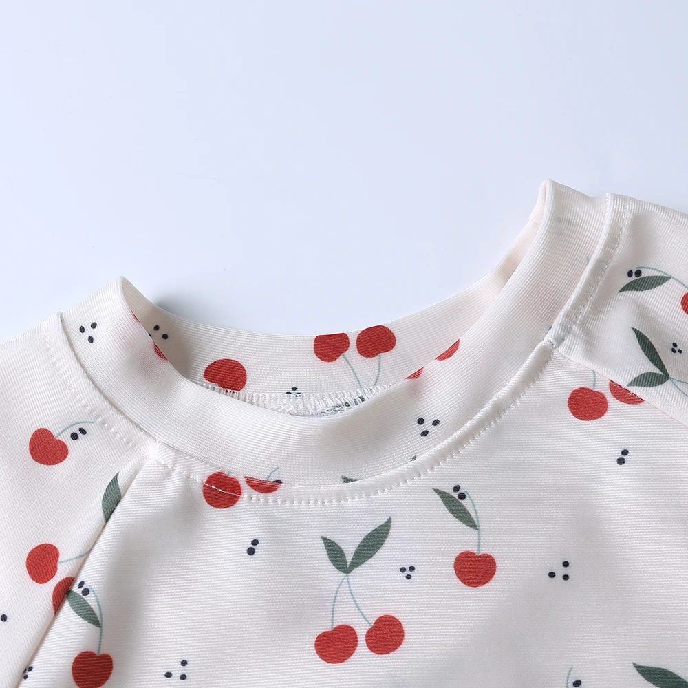 Kinder Mädchen Badeanzug Sommer Bikini Mädchen Badeanzug Langarm Kinder Bademode mit Hüten – Detail 4