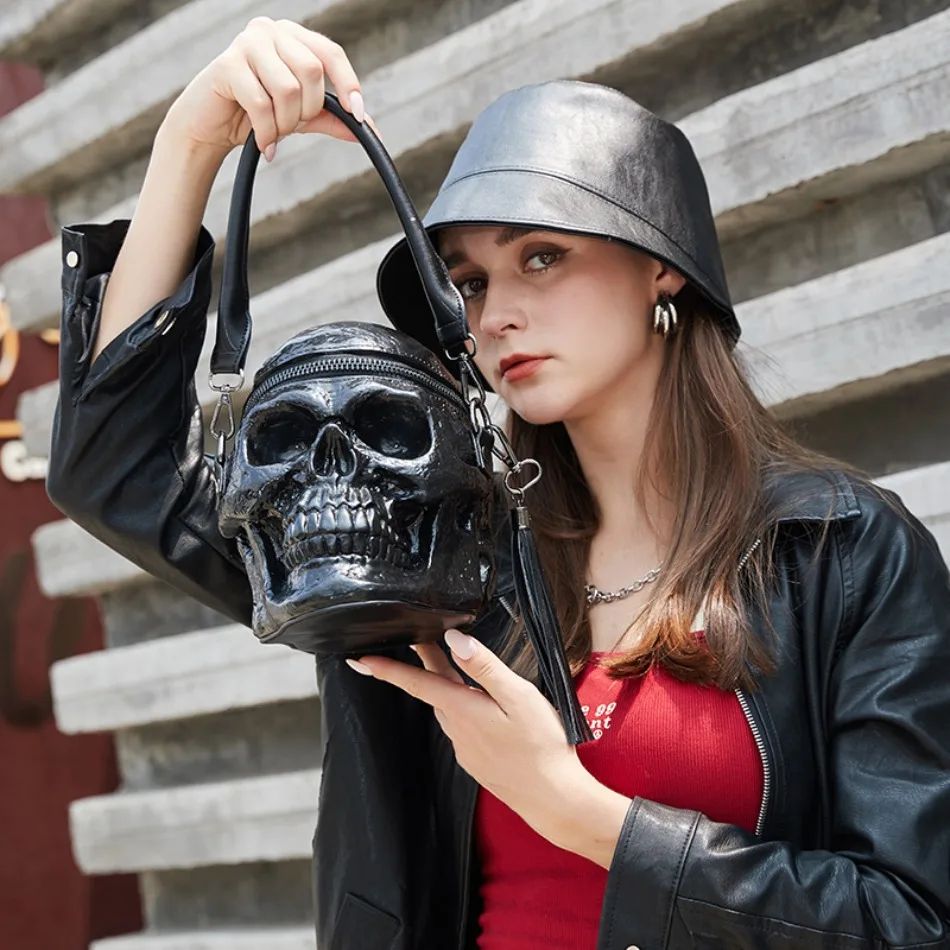 

Kids Teens Skull Crossbody Bag Mens and Womens One Shoulder Crossbody Handbag Halloween Essential Skeleton Decoration Womens Bag