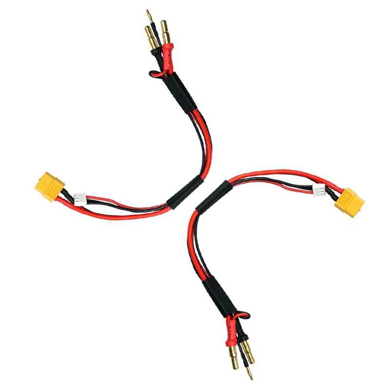 New 1/2 Pcs XT60 Female Charging Cable for 2s Lipo Battery Car with 4mm/ 5mm Gold Connector Plug Adapter 14awg 20cm