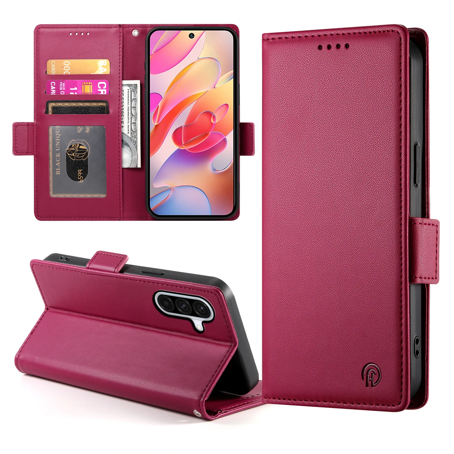 

Wallet Flip Case For OPPO K12X K12 A6 A5 A3 A2X A2 A1X A1 Luxury RFID Block Leather 3 Card Slots Anti Drop Book Phone Cover