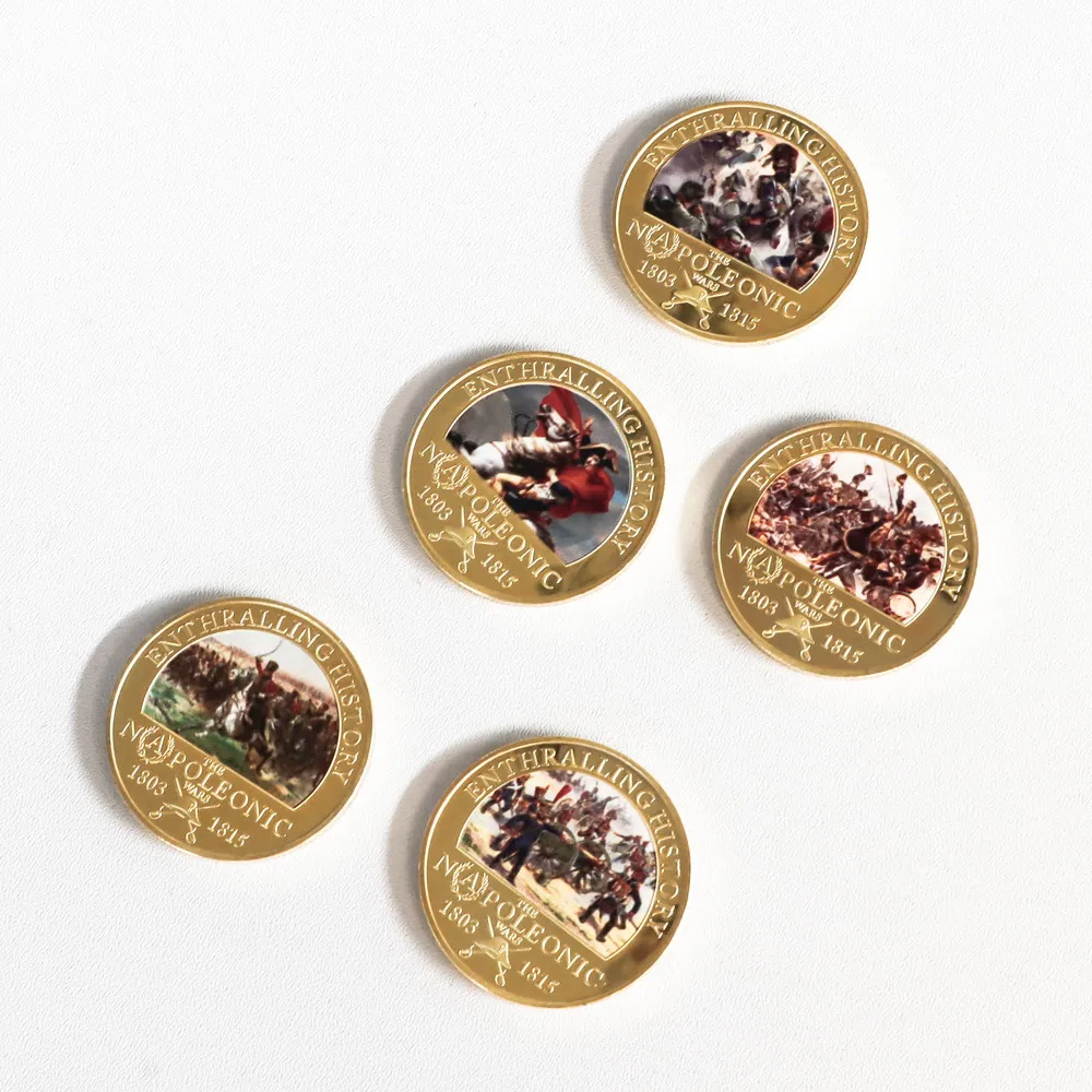 5 قطعة 1803-1815 الحروب نابليونية عملات تذكارية مجموعة نابليون تذكارية ميداليات التحدي العسكري الأوروبي عملة تحصيل هدية #6