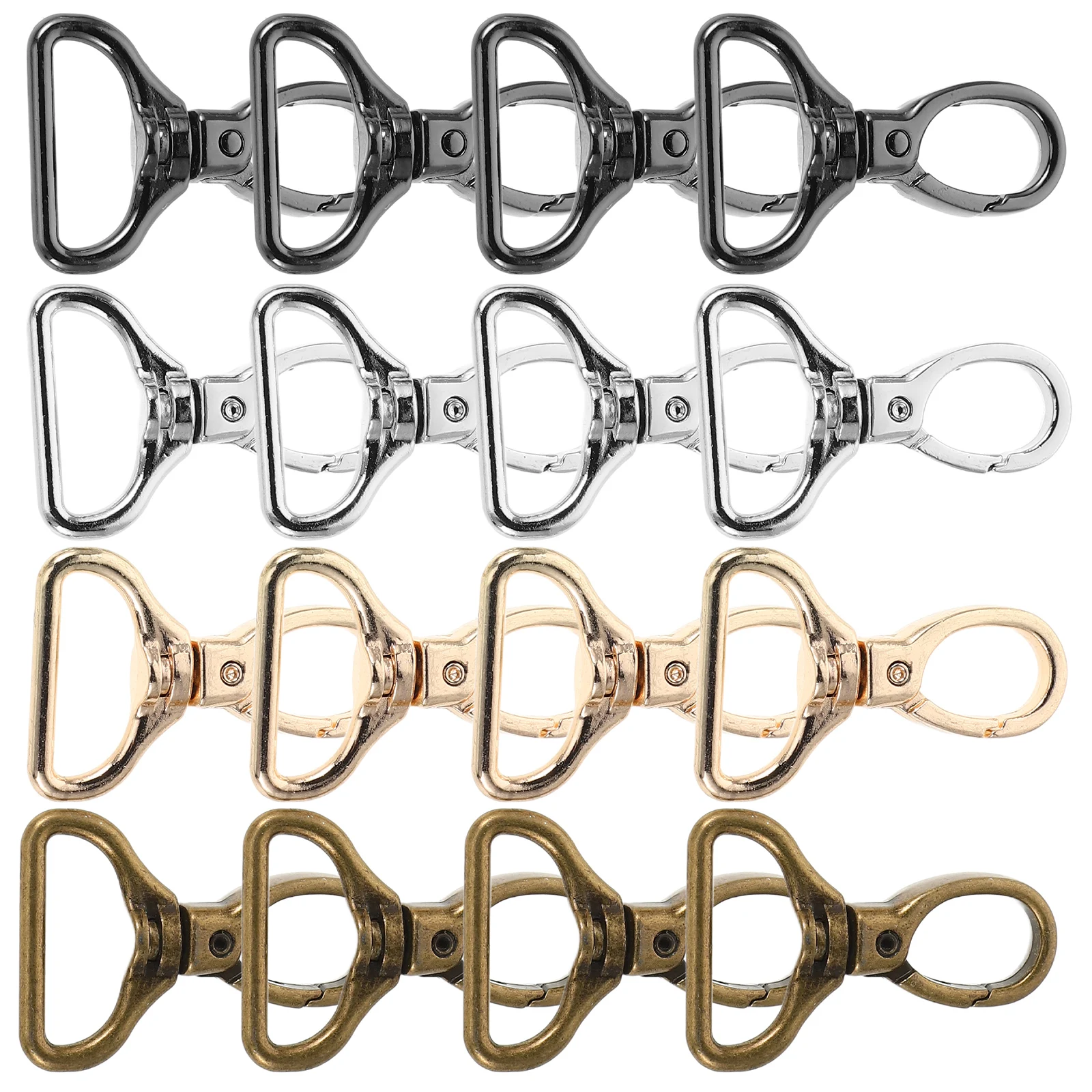 

16 Pcs Lobster Rotary Fastener Accessories Claw Clip Clasps Alloy Zinc Keychain