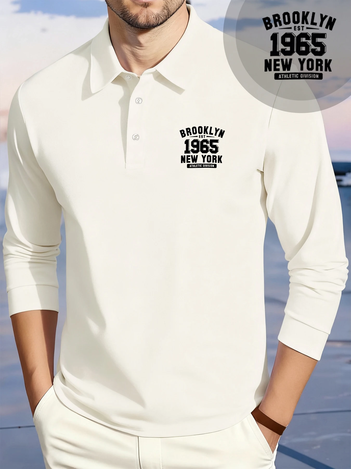 

Brooklyn 1965, Нью-Йоркская мужская рубашка-поло с принтами, модная одежда на пуговицах, повседневная одежда с лацканами и длинными рукавами, осенние мягкие рубашки высокого качества
