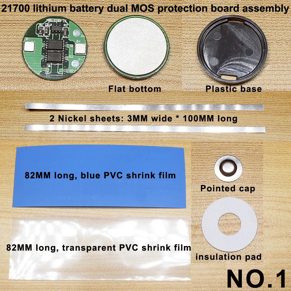 

10set / 21700 lithium battery 4.2V 2 MOS protection board assembly 20700 battery 3.7V overcharge discharge 4A continuous current