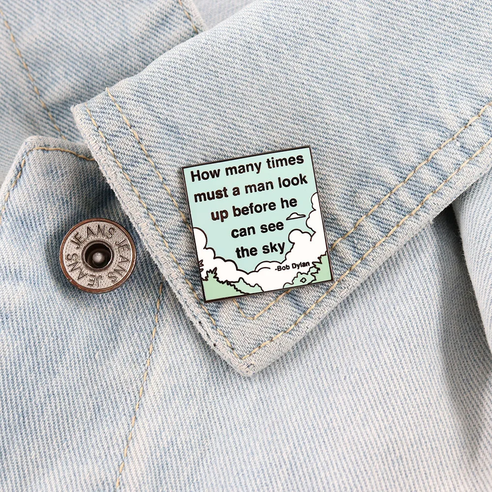 كم وقت يجب أن يبحث رجلًا قبل أن يمكن أن يرى السماء المينا دبابيس بوب ديلان شارة التلبيب بروش الملابس الديكور مجوهرات