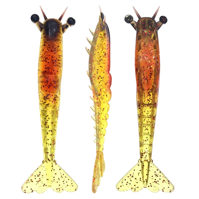 2pcs/box Sinking Soft Shrimp 9.5cm/11.5cm 5colors Artificial Soft Bait Biomimetic Shrimp Fishing Lure Set Freshwater Sea Fishing