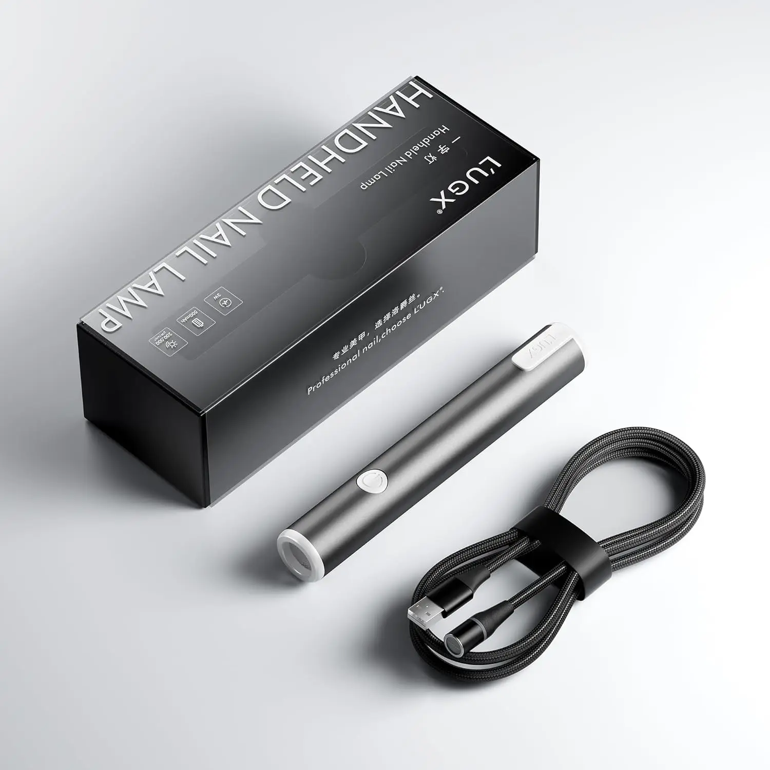 

Handheld UV Light for Gel Nails with Magnetic Charging – Portable LED Nail Lamp, Cordless Dryer – Gray