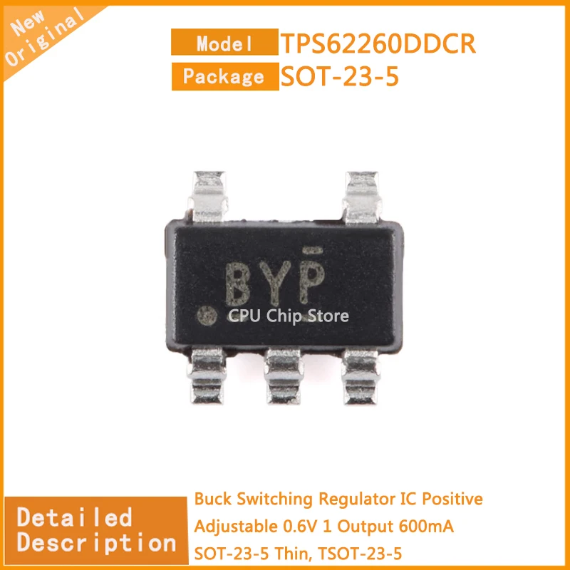 10Pcs/Lot  New Original TPS62260DDCR TPS62202DBVR TPS62200DBVR  Regulator IC Positive Adjustable 0.7V 1 Output 300mA SC-74A, SOT