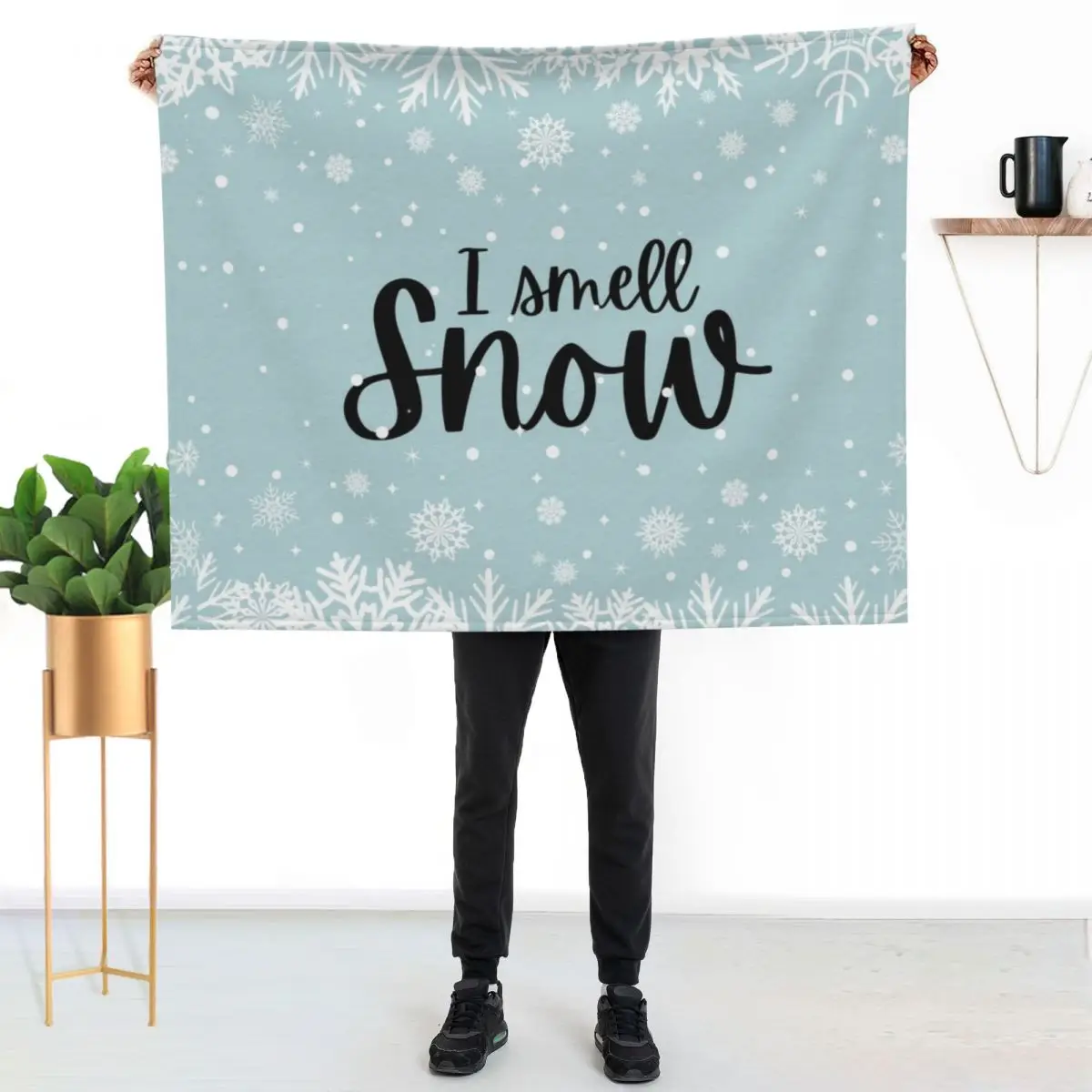 I Smell Snow Throw Blanket Cozy Home Blanket Gift for Christmas Holiday