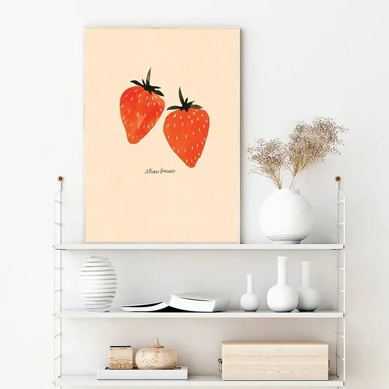 Posters Watermelon Strawberry Mango Prints Tropical Fruit Watercolor Canvas Printing Wall Art Picture Room Home Decor