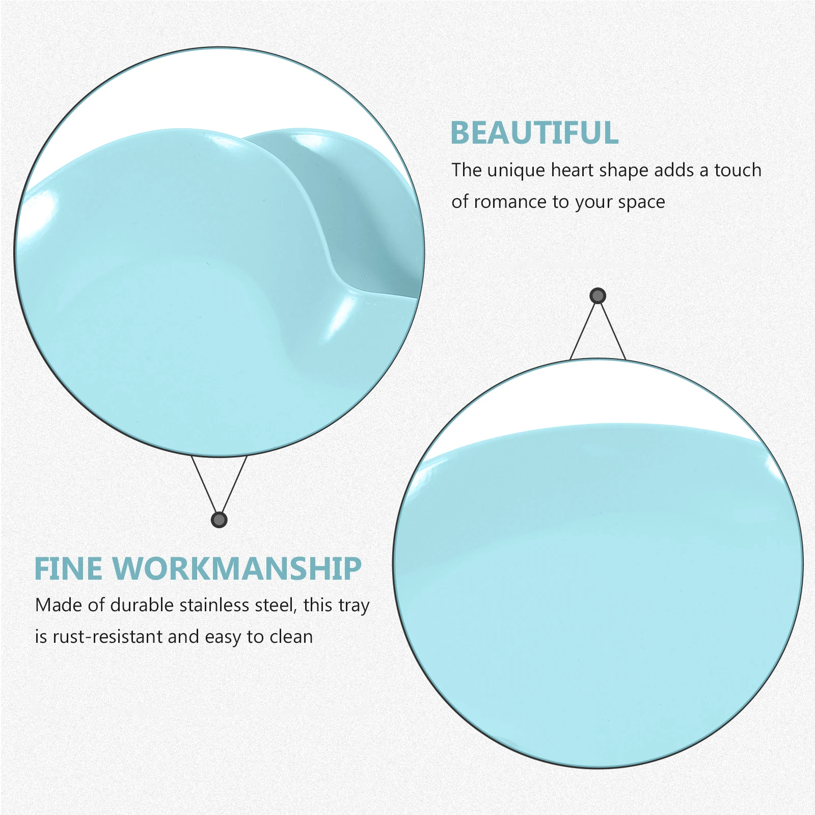 

2 шт. поднос для ювелирных изделий, подносы для ювелирных изделий, домашний небесно-голубой держатель для колец из нержавеющей стали