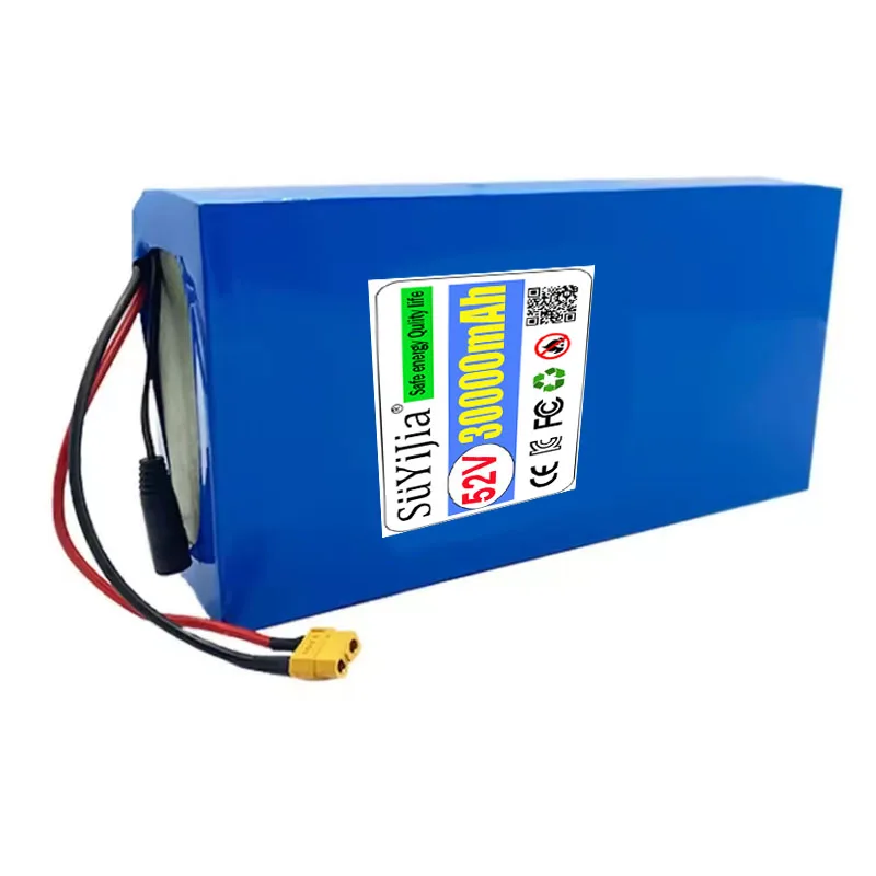 52V 30000mah 18650 Lithium Battery Pack 14S6P, Built-in 30A Balanced BMS 0-1500W High-power Electric Tool, Backup Battery