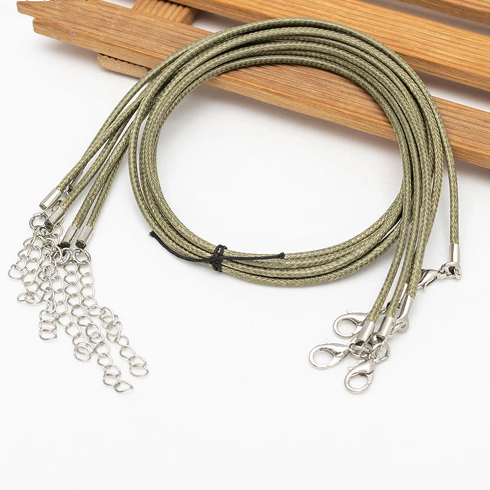 

60 Pcs Jewelry Accessories Lobster Clasp Necklace Cords Long Wax Line Rope with