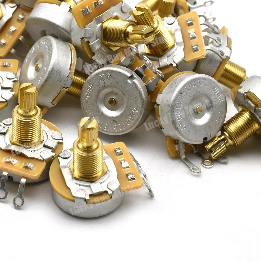 مقياس جهد حجم عمود النحاس للجيتار الكهربائي 10 قطع من النحاس النقي مقياس جهد الجيتار A500K A250K B500K B250K #3