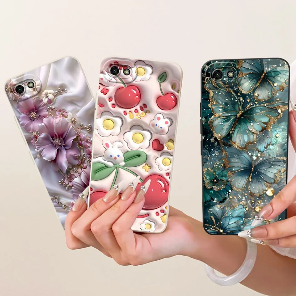 Funda para Huawei Y5 Lite Prime 2018, Funda trasera de silicona suave con flores de lujo DRA-LX2 DRA-LX5 DUA-L22 para Huawei Y5 2018
