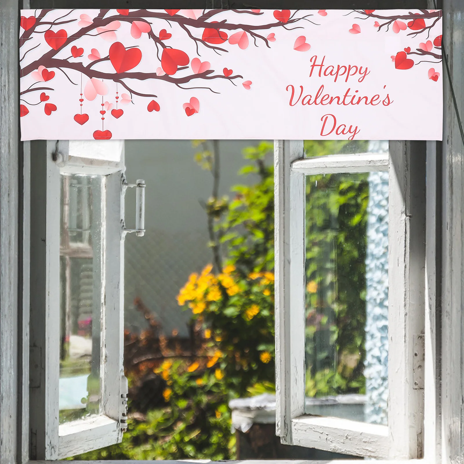 

Valentine Window Valances Kitchen Cafe Decorative Short Curtain Festival Window Treatments Romantic Decoration