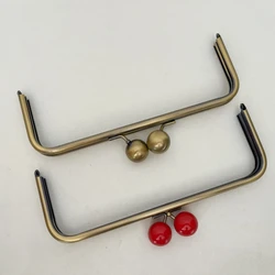 Antique Brass 24cm Acrylic Big Ball Clasp Lock Purse Frame Metal Bag Handle Handcraft Accessories Sewing Parts for Craft