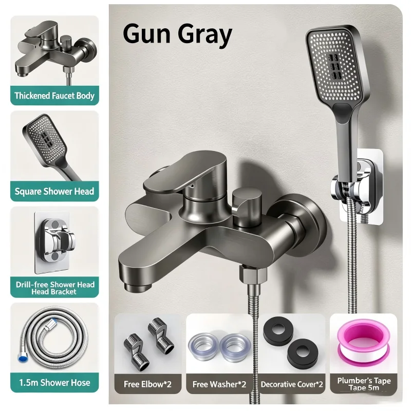 Universal Wall Mounted Thermostatic Shower Mixer Valve with 3-Way Diverter Zinc Alloy Anti-Scald Temperature Control Bathroom Fa