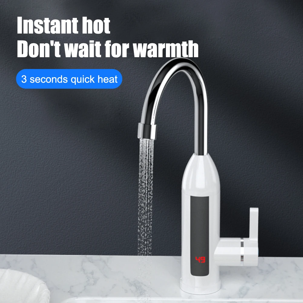 Electric Hot Water Heater Faucet, 3000W, 220V, Fast Heating, Kitchen Tap, LED Digital Display, Bathroom