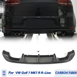 Rear Bumper Diffuser Lip Spoiler Carbon Fiber For Volkswagen VW Golf 7 MK7 R R-Line Hatchback 14-17 Rear Bumper Diffuser Black