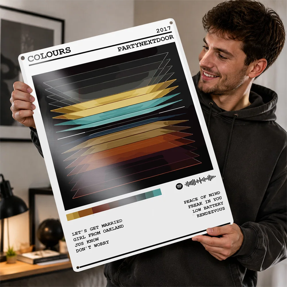 PARTYNEXTDOOR Colours Album Cover Aluminum Poster Graphic Wall Art For Listening Room Customized Metal Sign Housewarming Gift
