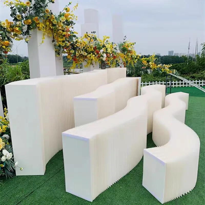 

Wedding Decor Paper Versatile Folding Display Stand Flower Dessert Show Table Platform Curve Guide Holder Party Scene Layout