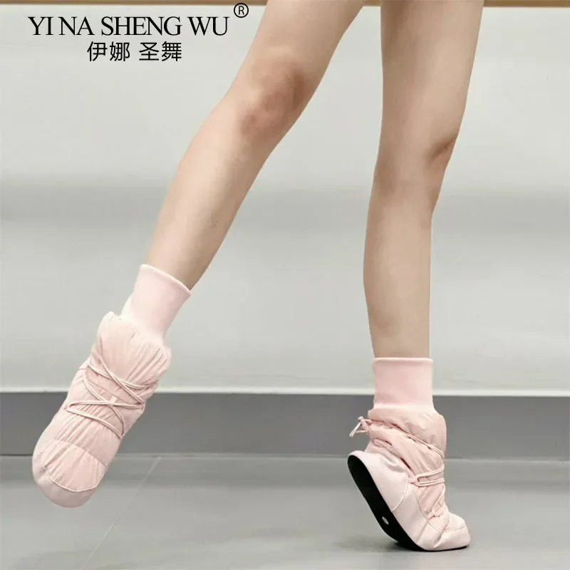 

Женские балетки, разминочные ботинки, зимние танцевальные ботинки, плюшевая танцевальная хлопковая обувь, теплая противоскользящая балетная обувь, тренировочная обувь