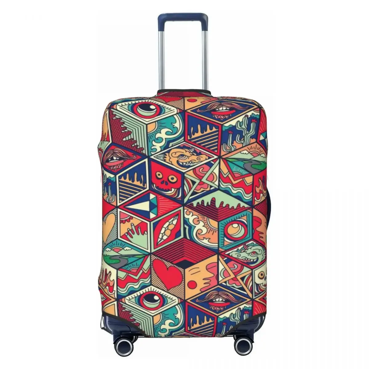 

Graphic Colorful Print Luggage Protective Dust Covers Elastic Waterproof 18-32inch Suitcase Cover Travel Accessories