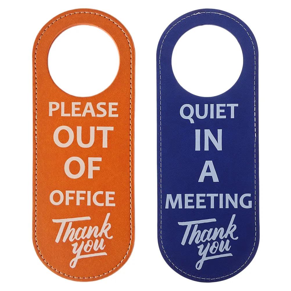 

2pcs Door Hanger Sign Conference Room Meeting Office Hotel PU Decorative Notification Plate Board for Office Door Decor