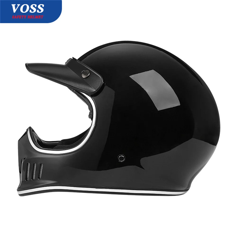 

New VOSS Japan Korea Vintage Motorcycle Helmet Chopper Retro Motocross Racing Off Road Full Face Casque Moto Casco DOT Approved