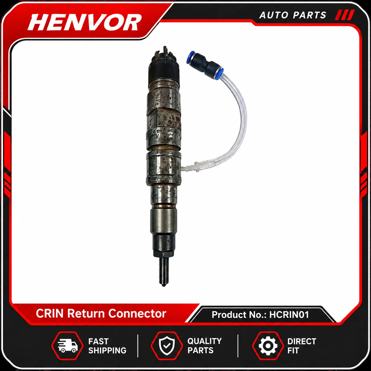 Universal CRIN CRDI Injector Return Hose Direct Insert Quick Connector for Built-In Fuel Return Systems