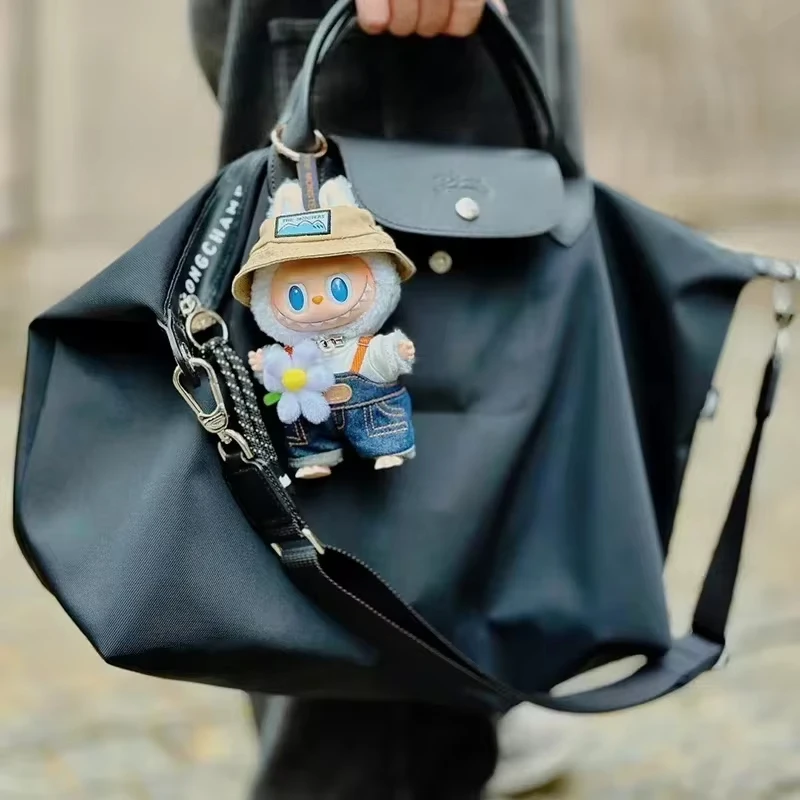 High Quality The Monsters Fall In Wild Spring Wild At Home Plush Vinyl Doll Backpack Pendant Decoration Keychain Denim Labubu image 2