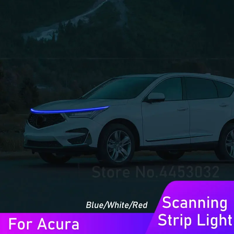 DRL LED Strip Car Hood Light For Acura TLX RDX CL RSX TSX RL Integra ILX TL Scanning Daytime Running Lamp Accessories 59 Inch