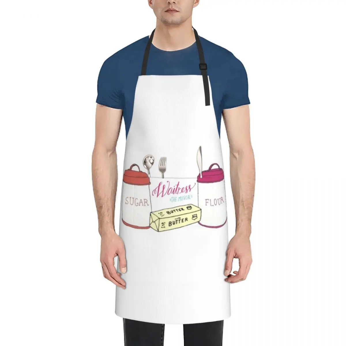 

Sugar, Butter, Flour Waitress the Musical Apron Hairdressing Art Kitchen Things And For Home Kitchen Special Accessories Apron